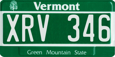 VT license plate XRV346