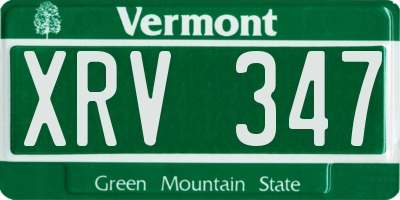 VT license plate XRV347