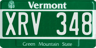 VT license plate XRV348