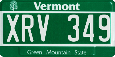 VT license plate XRV349
