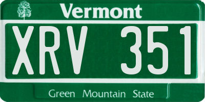 VT license plate XRV351