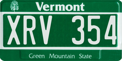 VT license plate XRV354