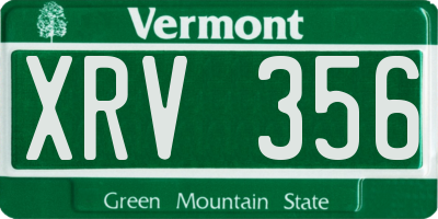 VT license plate XRV356