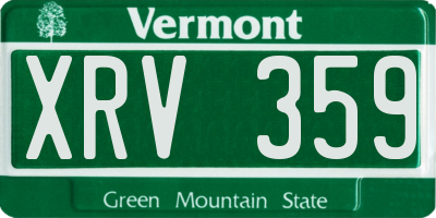 VT license plate XRV359