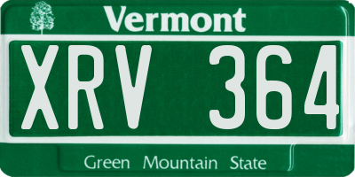 VT license plate XRV364