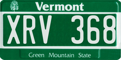 VT license plate XRV368