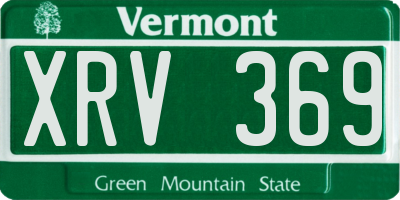 VT license plate XRV369