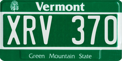 VT license plate XRV370