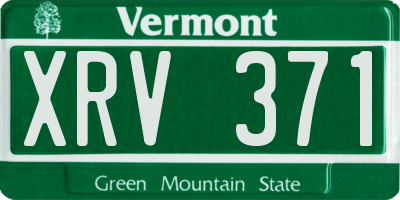 VT license plate XRV371