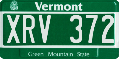 VT license plate XRV372