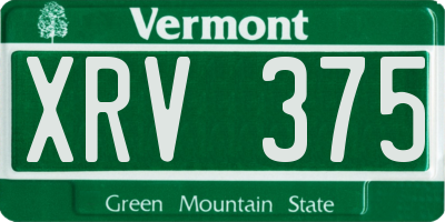 VT license plate XRV375