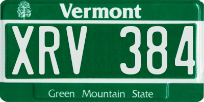 VT license plate XRV384