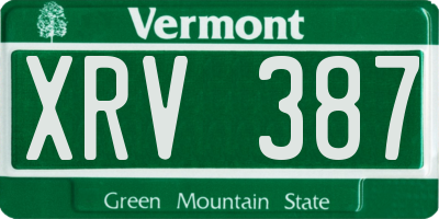 VT license plate XRV387
