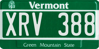VT license plate XRV388