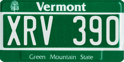 VT license plate XRV390