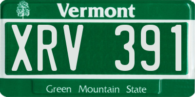 VT license plate XRV391