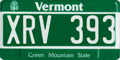 VT license plate XRV393