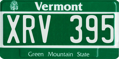 VT license plate XRV395