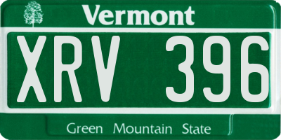 VT license plate XRV396