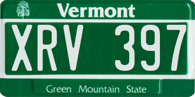 VT license plate XRV397