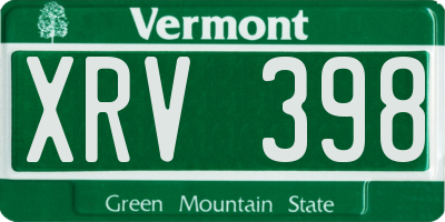 VT license plate XRV398