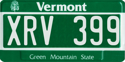 VT license plate XRV399