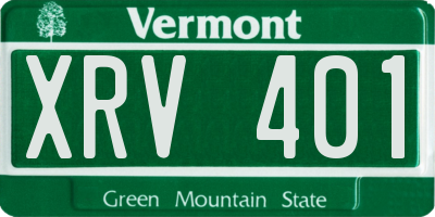 VT license plate XRV401