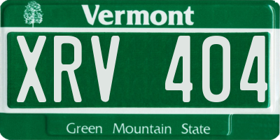 VT license plate XRV404