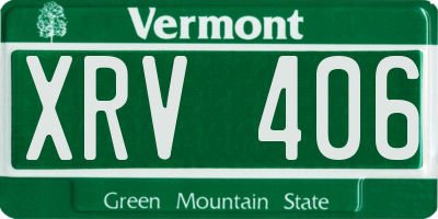 VT license plate XRV406