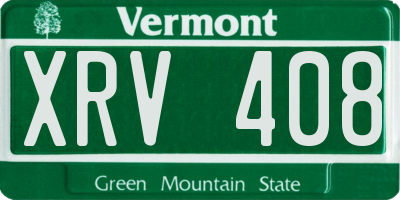 VT license plate XRV408