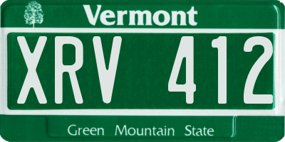 VT license plate XRV412
