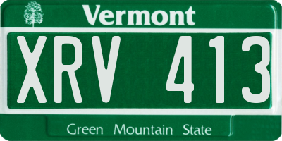 VT license plate XRV413