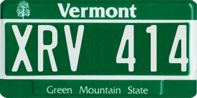 VT license plate XRV414