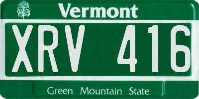 VT license plate XRV416