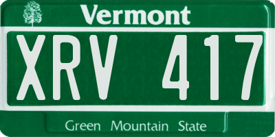 VT license plate XRV417