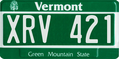 VT license plate XRV421