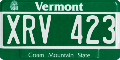 VT license plate XRV423