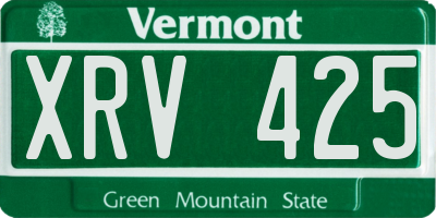 VT license plate XRV425
