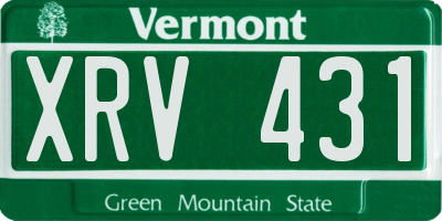 VT license plate XRV431