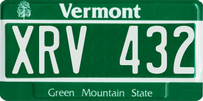 VT license plate XRV432
