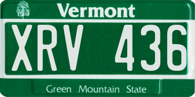 VT license plate XRV436