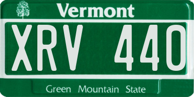 VT license plate XRV440