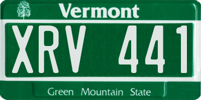 VT license plate XRV441