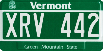 VT license plate XRV442
