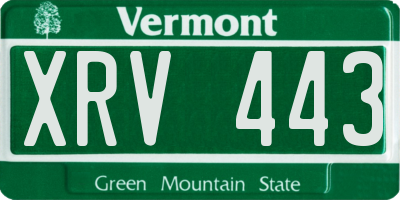 VT license plate XRV443