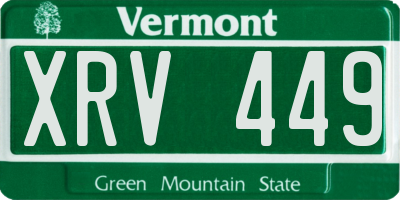 VT license plate XRV449