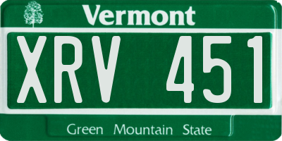 VT license plate XRV451