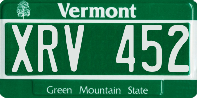 VT license plate XRV452