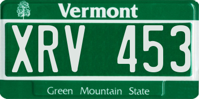 VT license plate XRV453