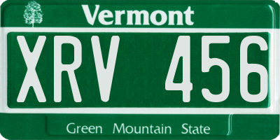 VT license plate XRV456